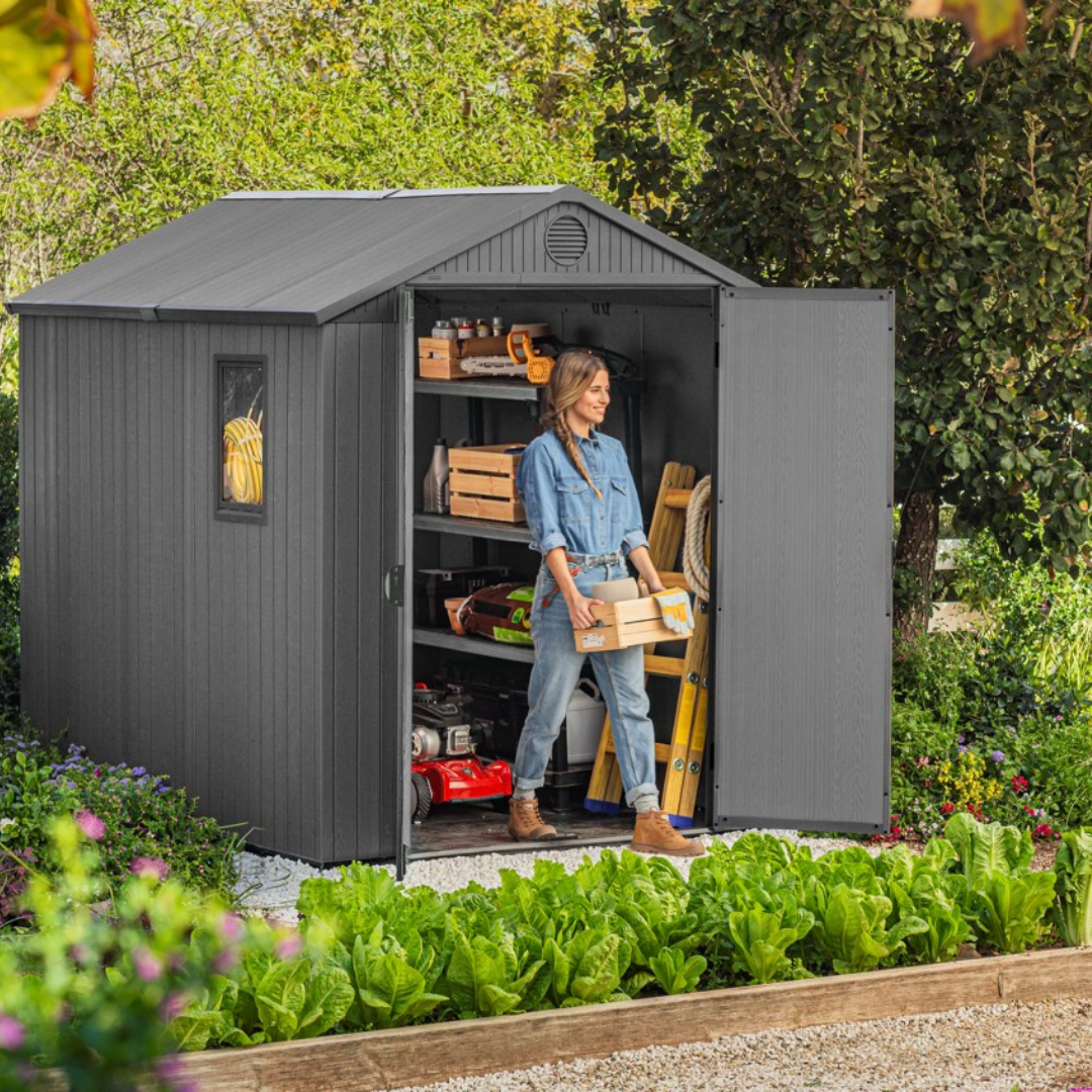 Darwin 6x8ft (1.9m x 2.4m) Garden Shed - Green