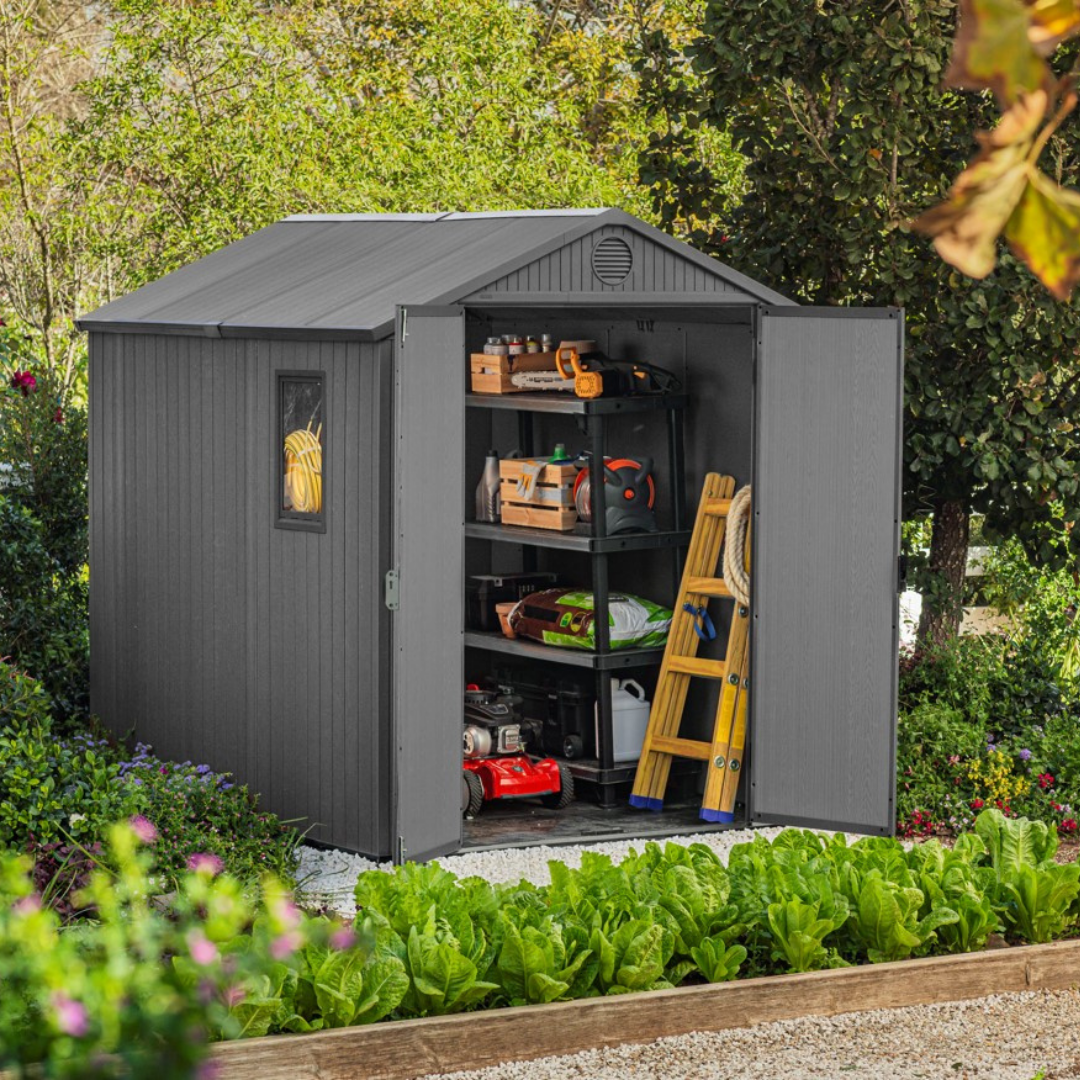 Darwin 6x8ft (1.9m x 2.4m) Garden Shed - Green