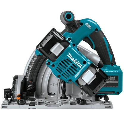 Makita DSP600ZJ 36V Brushless 165mm Plunge Saw Body Only with 2 x 1.5m Guide Rail & Case + Rail Bag