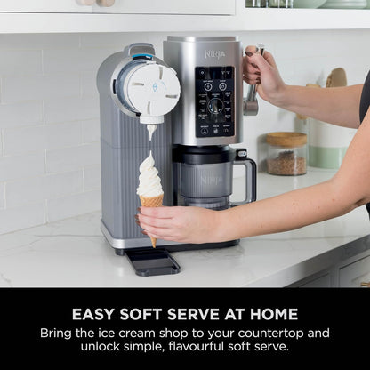 Ninja Swirl by CREAMi Soft Serve & Ice Cream Maker with 2x Tubs, 13 Functions, Makes Ice Cream