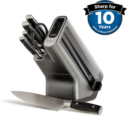Ninja Foodi StaySharp Knife Block with Integrated Sharpener; 5 Knives and Scissors (1 pair), Sharp 6-Piece Knife Set