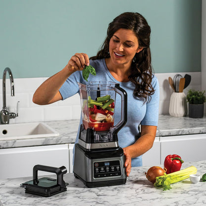 Ninja BN800UK 3-in-1 Food Processor & Blender 1200W – 2.1L Jug, 1.8L Bowl, Auto-iQ, Black