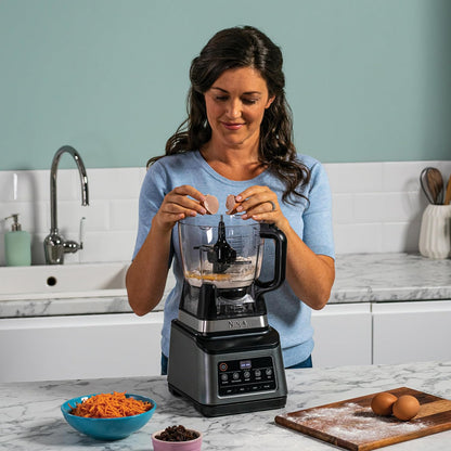 Ninja BN800UK 3-in-1 Food Processor & Blender 1200W – 2.1L Jug, 1.8L Bowl, Auto-iQ, Black