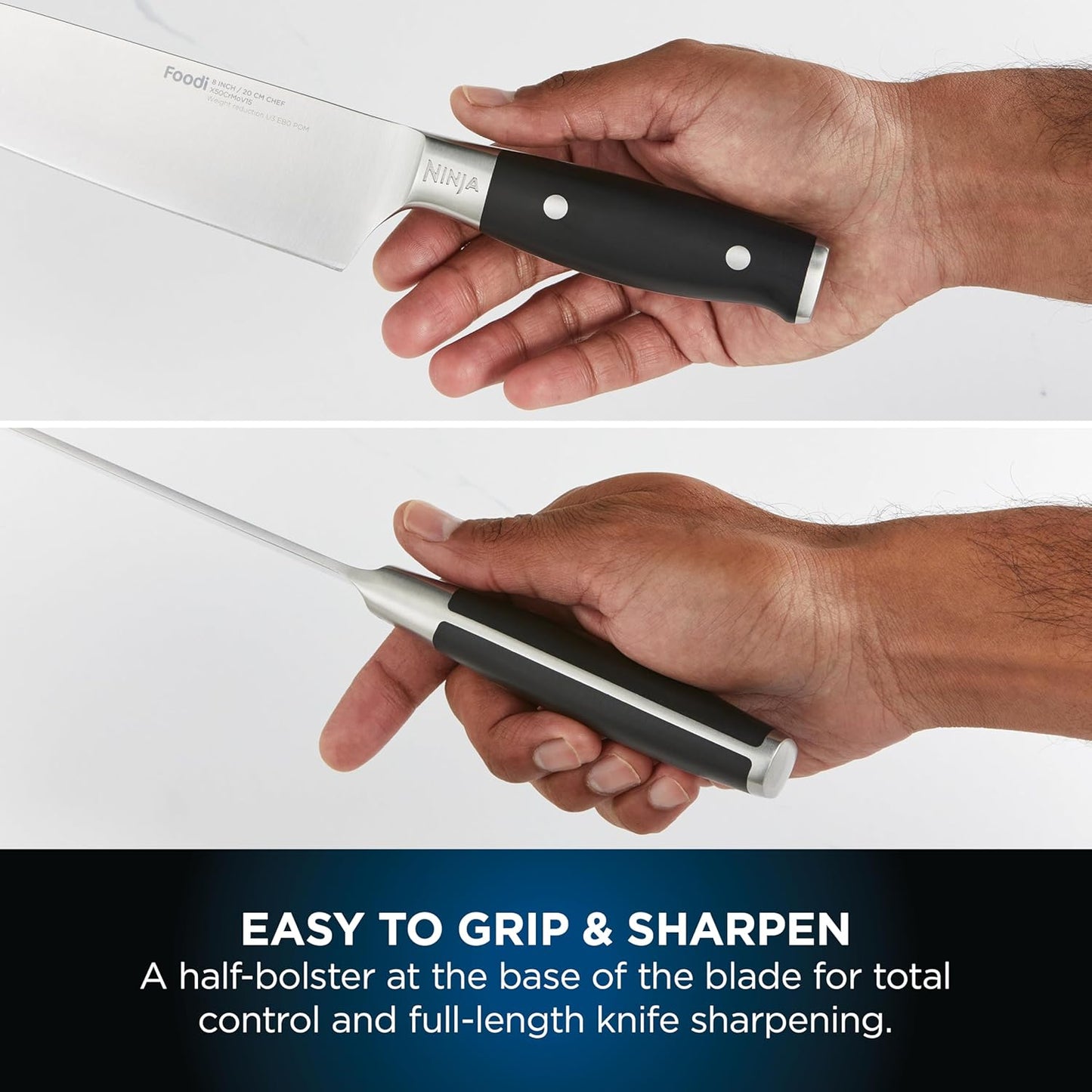 Ninja Foodi StaySharp Knife Block with Integrated Sharpener 5 Knives and Scissors (1 pair), Sharp 6-Piece Knife Set Chef, Bread, Slicing, Utility, Paring Knives & Scissors, Stainless Steel, K32006UK