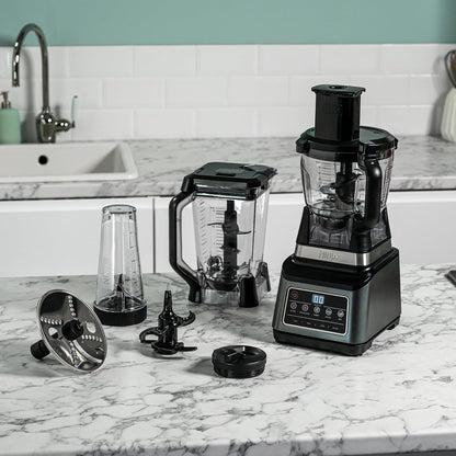 Ninja BN800UK 3-in-1 Food Processor & Blender 1200W – 2.1L Jug, 1.8L Bowl, Auto-iQ, Black