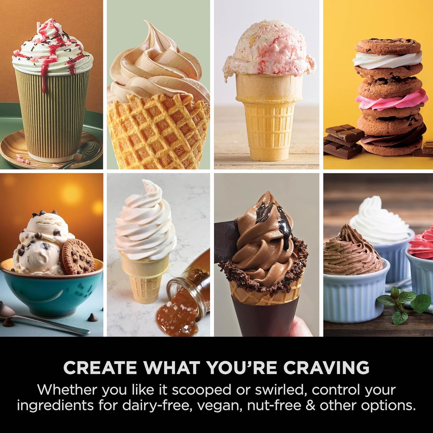 Ninja Swirl by CREAMi Soft Serve & Ice Cream Maker with 2x Tubs, 13 Functions, Makes Ice Cream