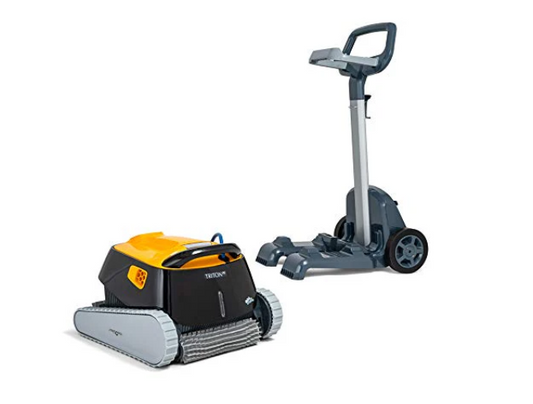 Dolphin Triton PS Robotic Pool Vacuum Cleaner with Universal Caddy for Pool Cleaning