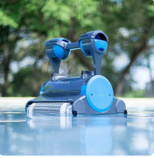 Robotic Pool Cleaner with Powerful Dual Scrubbing Brushes and Multiple Filter Options