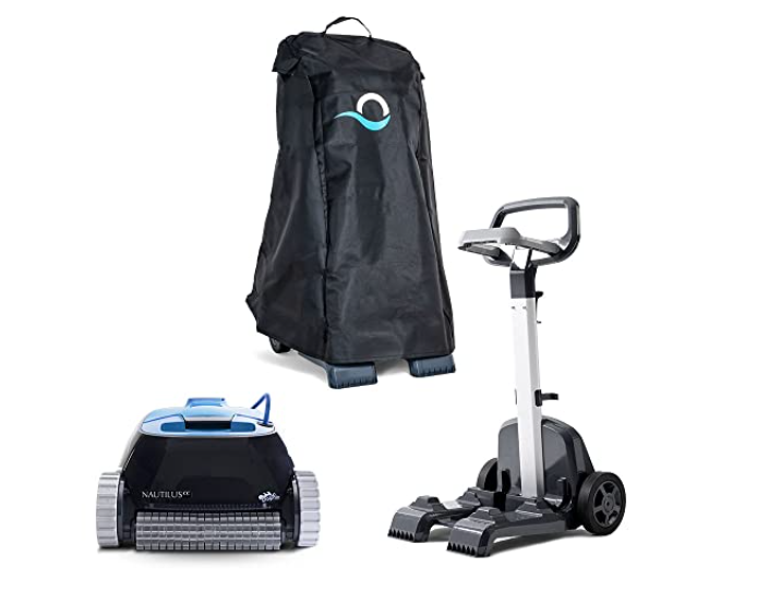Dolphin Nautilus CC Robotic Pool Vacuum Cleaner with Universal Caddy and Classic Caddy Cover
