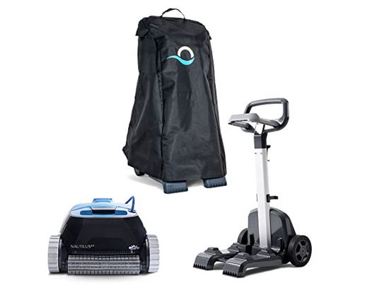 Dolphin Nautilus CC Robotic Pool Vacuum Cleaner with Universal Caddy and Classic Caddy Cover