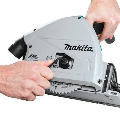 Makita DSP600ZJ 36V Brushless 165mm Plunge Saw with 1 x 3000mm Guide Rail & Clamp